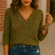 Caroline | Dames Glitter V-Hals Blouse 3