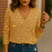 Caroline | Dames Glitter V-Hals Blouse 5