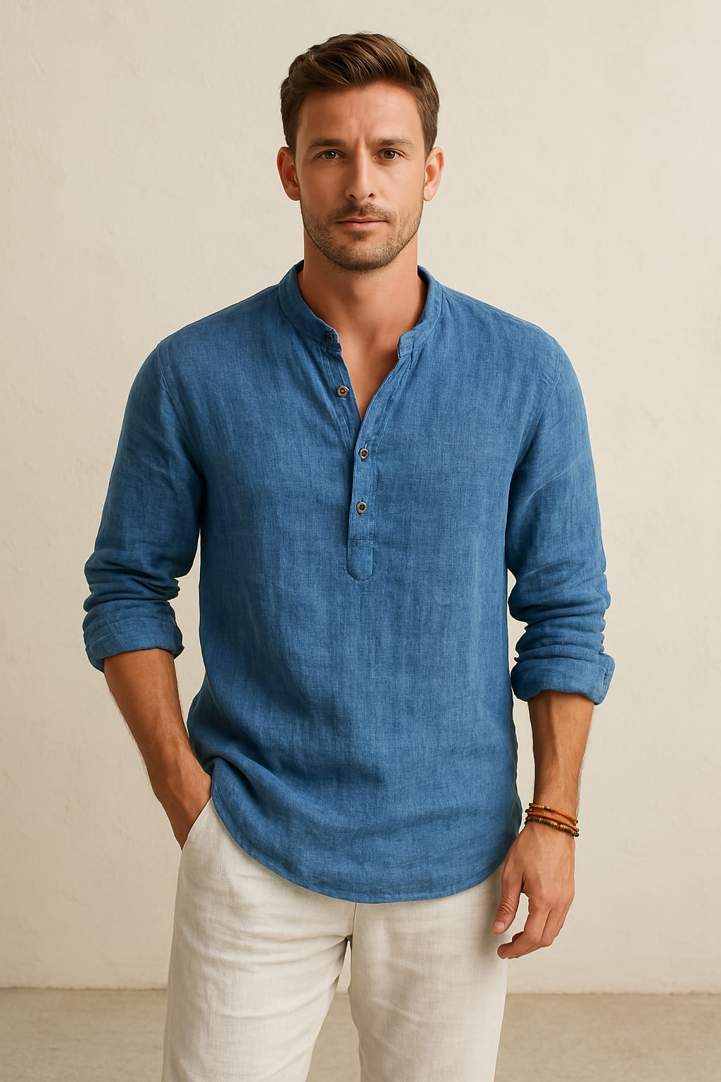Marine Linnen Shirt Heren | Ademend Casual Overhemd voor Strand en Zomerse Uitjes – Lichtgewicht en Comfortabel-3