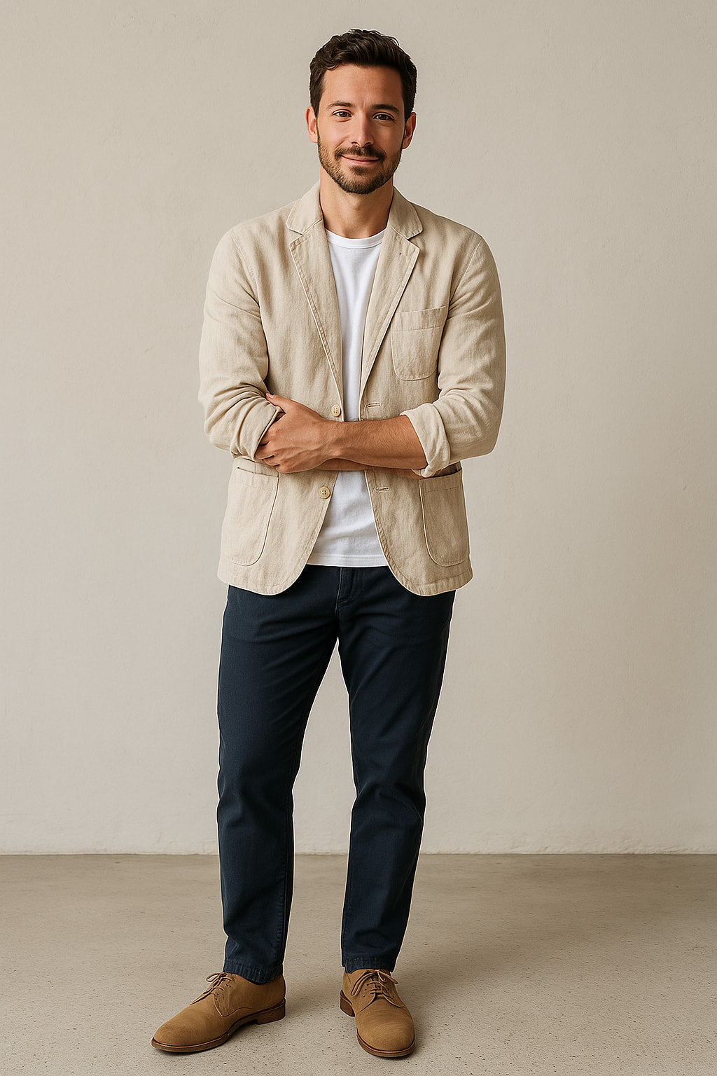 Linnen Colbert Heren | Casual Ongestructureerde Blazer van 100% Ademend Linnen - Perfect voor Lente/Zomer-2