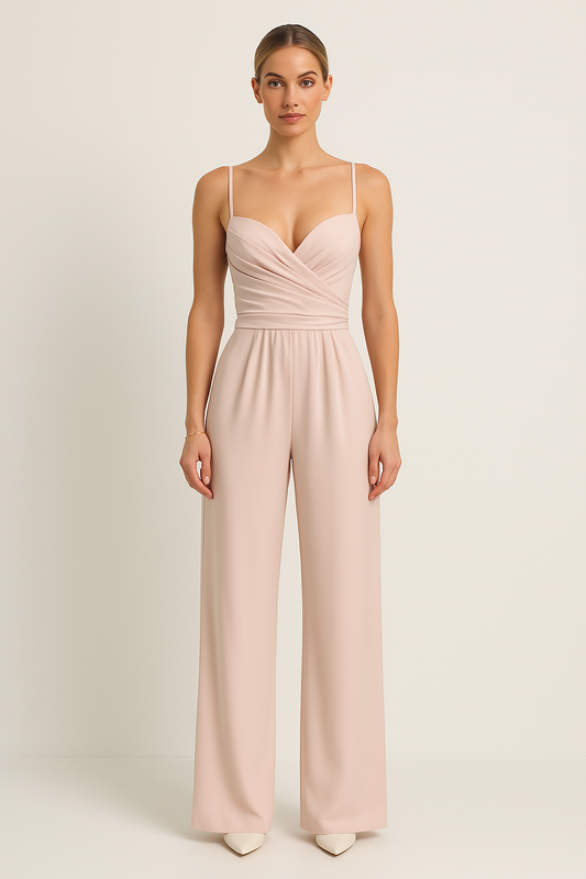 Elegante Zwarte Jumpsuit met Sweetheart Halslijn en Wijde Benen | Feestelijke Jumpsuit voor Dames-1