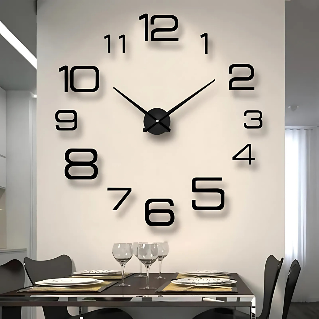 Chrona | Moderne Zwarte Muurklok 60 cm 1