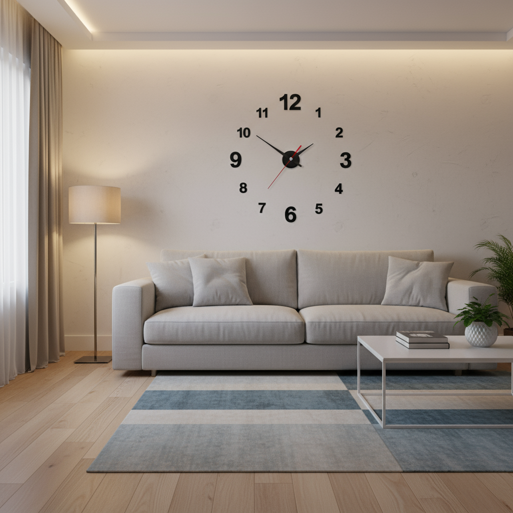 Chrona | Moderne Zwarte Muurklok 60 cm 2