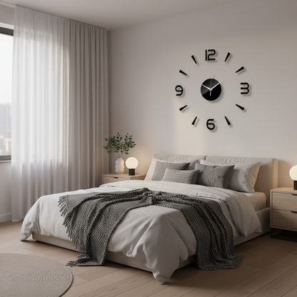 Chrona | Moderne Zwarte Muurklok 60 cm 3