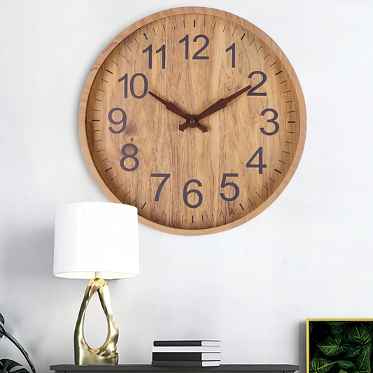 Circula | Grote Houten Wandklok Geruisloos 30 cm Natural 0