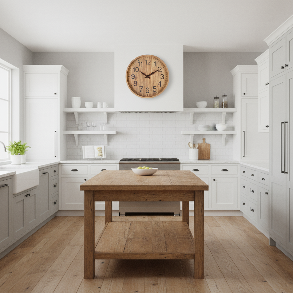 Circula | Grote Houten Wandklok Geruisloos 30 cm Natural 1