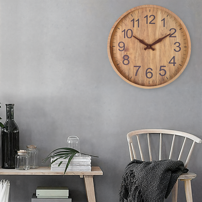 Circula | Grote Houten Wandklok Geruisloos 30 cm Natural 4