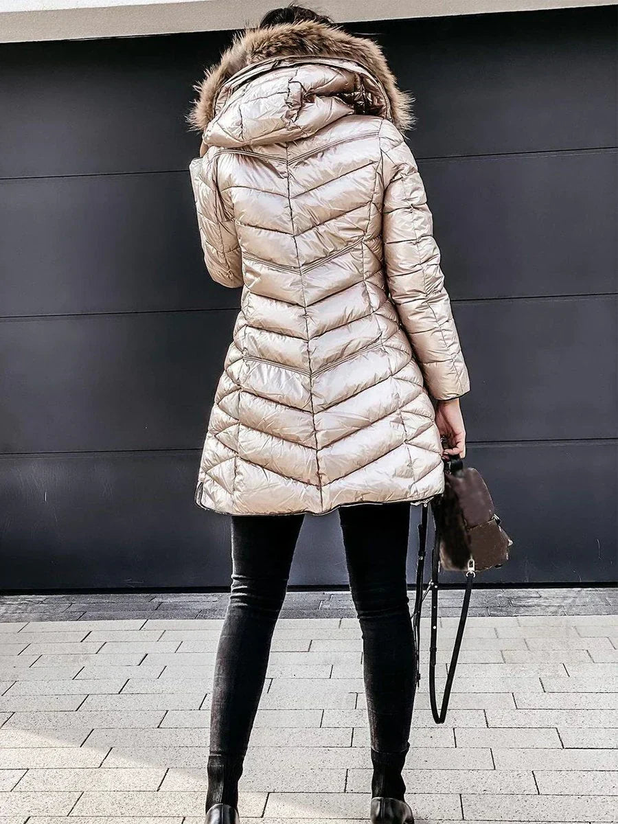 Dames Donsjack met Bontkraag | Warm Winterjack 1