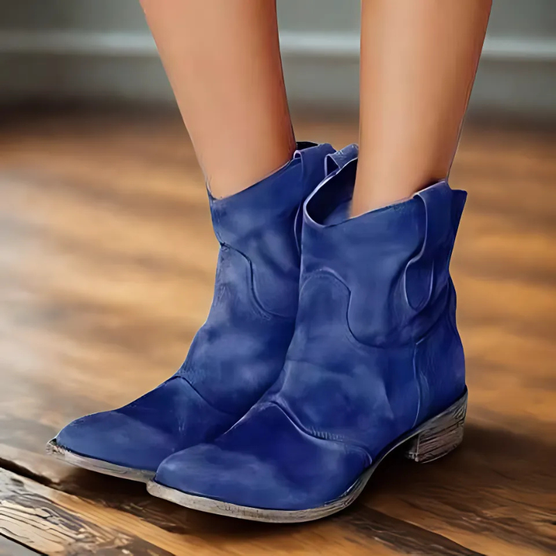 Dames Enkellaarsjes | Distressed Look met Lage Hak 2