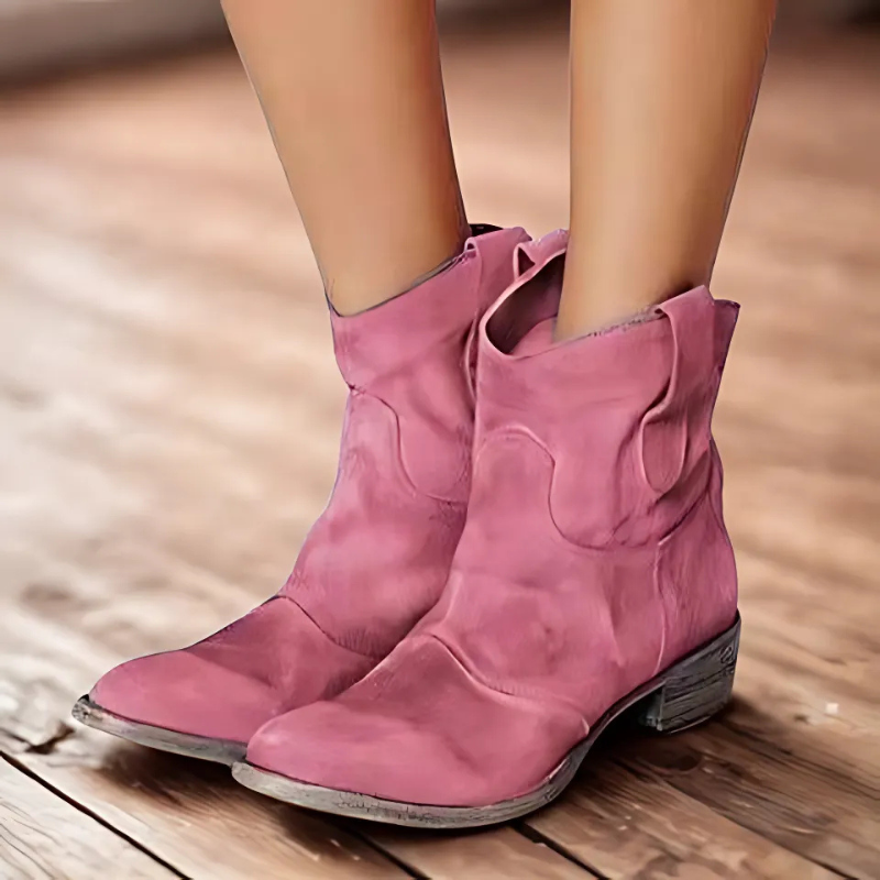 Dames Enkellaarsjes | Distressed Look met Lage Hak 3