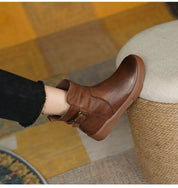 Dames Enkellaarsjes | Echt Leer met Gespsluiting 6