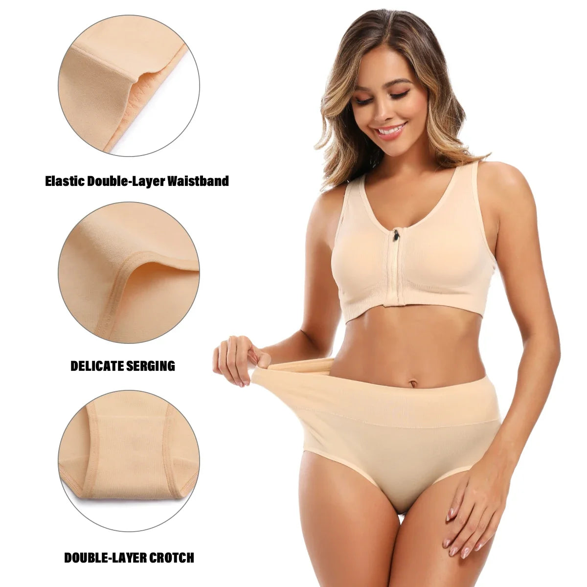 Dames Hoge Taille Ondergoed Set | 5 Stuks Katoen 2