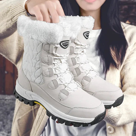 Dames Snowboots | Halfhoog Gewatteerd Model met Nepbont 0