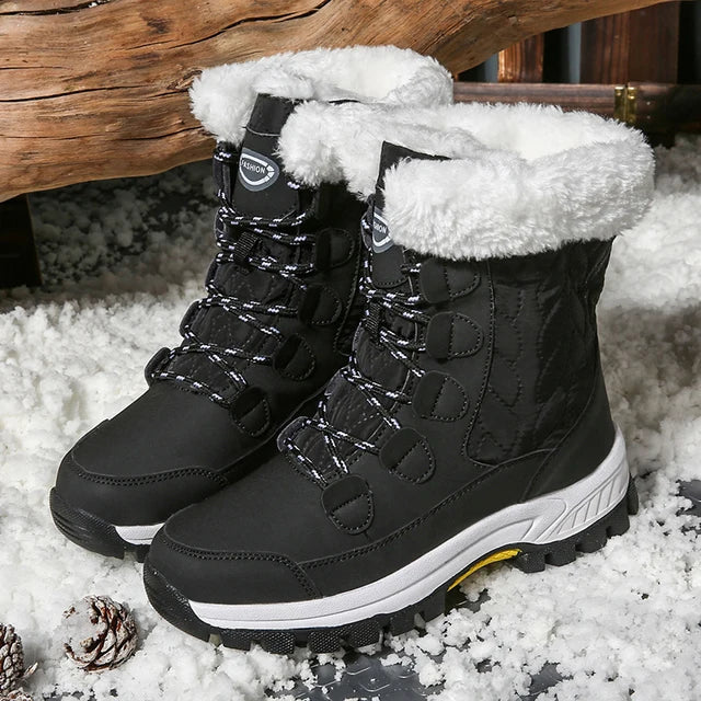 Dames Snowboots | Halfhoog Gewatteerd Model met Nepbont 1