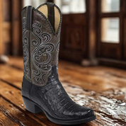 Dames Westernlaars | Geembosseerd Leder met Blokhak 2