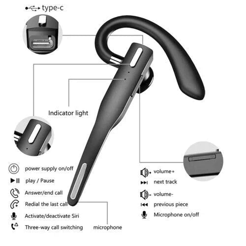 Draadloze Bluetooth 5.1 Noise Cancelling Headset | Trucker Dual Mic 3