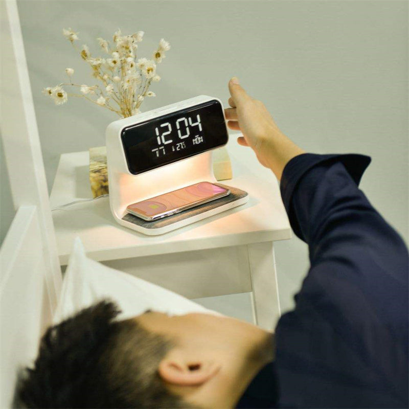 Draadloze Tafellamp 3-in-1 | LED Lamp met Oplader en Alarmklok 1