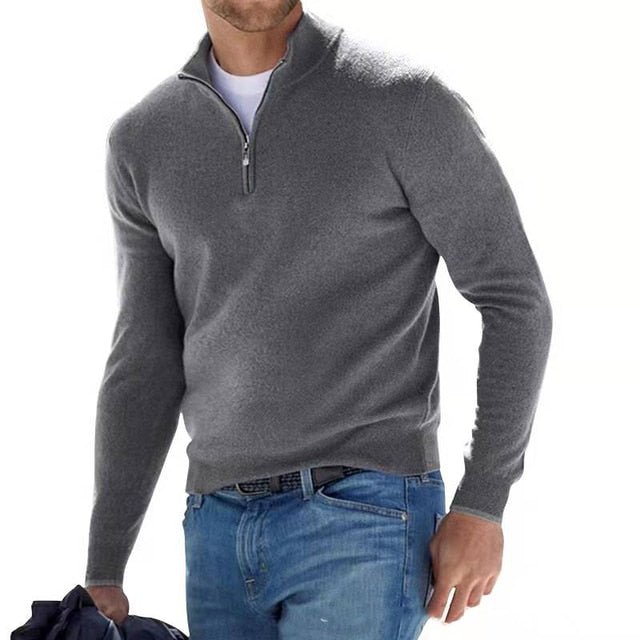 Easton V-hals Pullover | Heren Trui met Rits 4