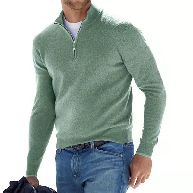 Easton V-hals Pullover | Heren Trui met Rits 5