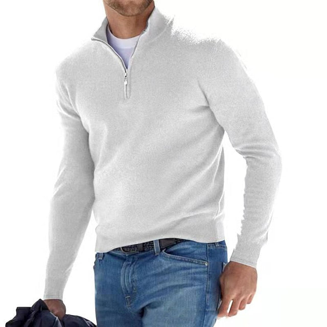 Easton V-hals Pullover | Heren Trui met Rits 6