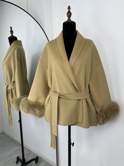 Elegante Dubbelzijdige Wollen Jas | Dames Winterjas 0