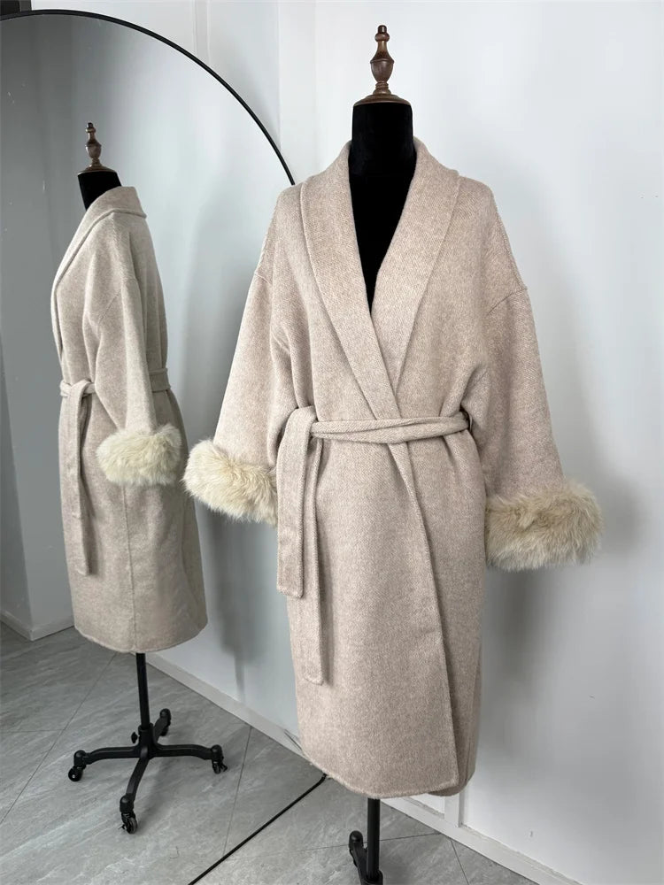 Elegante Dubbelzijdige Wollen Jas | Dames Winterjas 10
