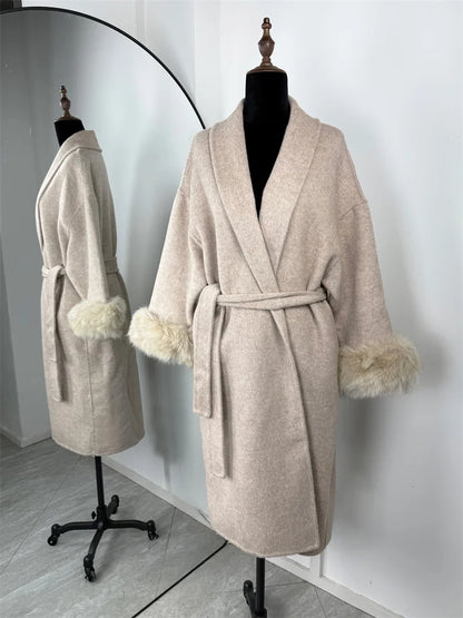 Elegante Dubbelzijdige Wollen Jas | Dames Winterjas 10