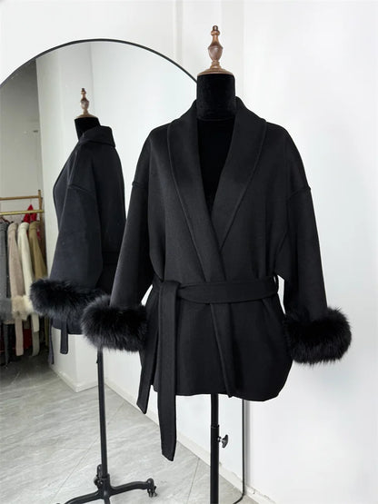 Elegante Dubbelzijdige Wollen Jas | Dames Winterjas 11