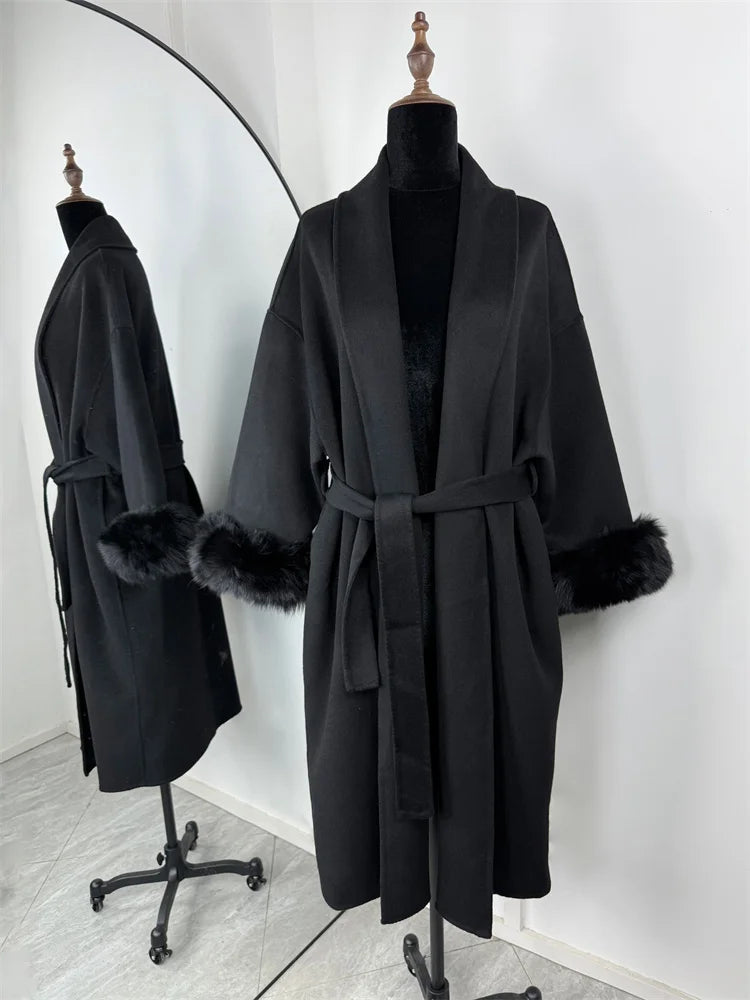 Elegante Dubbelzijdige Wollen Jas | Dames Winterjas 12