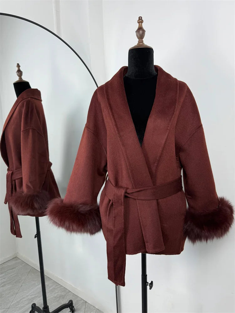 Elegante Dubbelzijdige Wollen Jas | Dames Winterjas 14