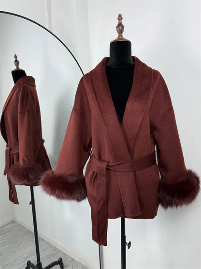 Elegante Dubbelzijdige Wollen Jas | Dames Winterjas 14