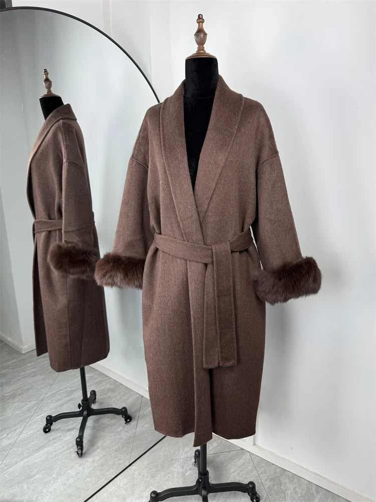 Elegante Dubbelzijdige Wollen Jas | Dames Winterjas 15
