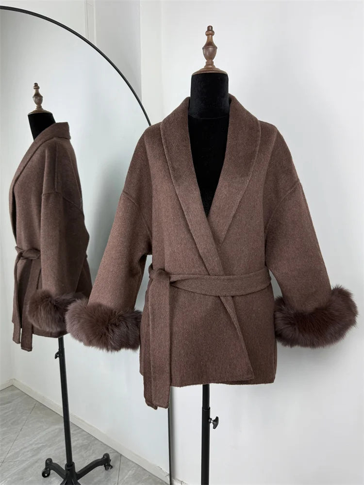 Elegante Dubbelzijdige Wollen Jas | Dames Winterjas 18