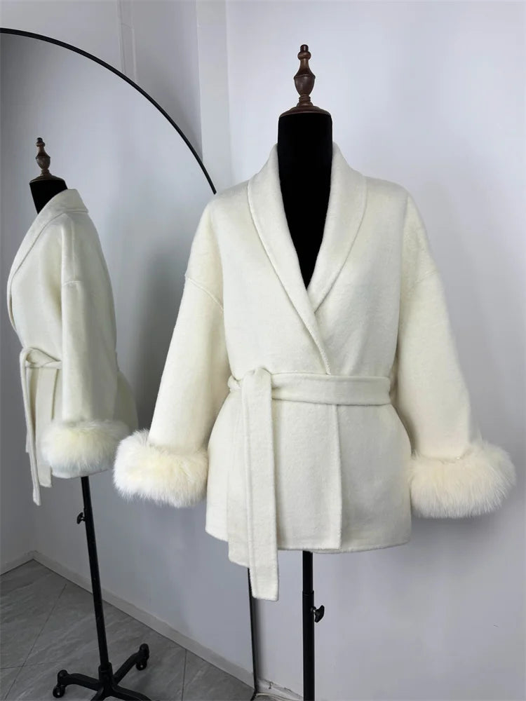 Elegante Dubbelzijdige Wollen Jas | Dames Winterjas 7