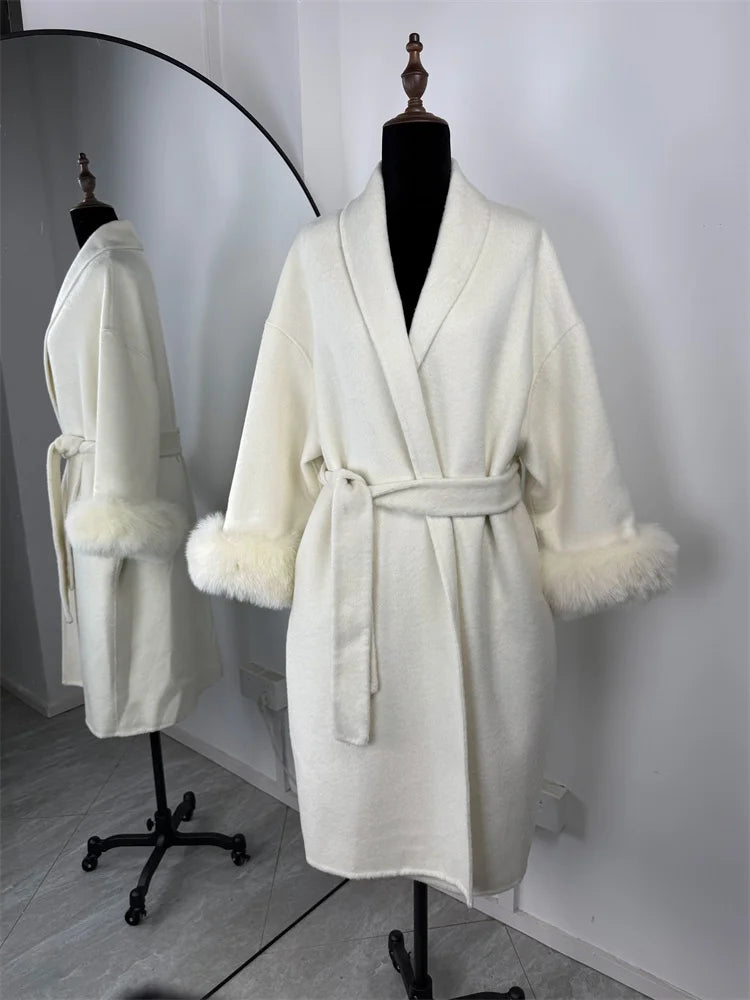 Elegante Dubbelzijdige Wollen Jas | Dames Winterjas 8