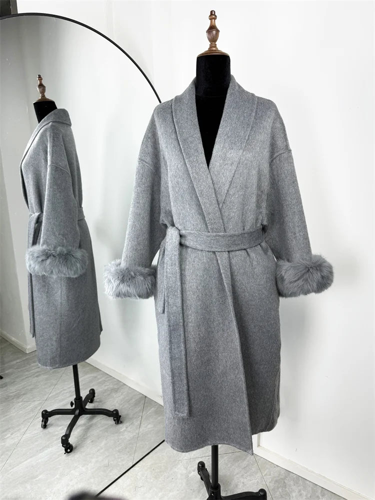 Elegante Dubbelzijdige Wollen Jas | Dames Winterjas 9