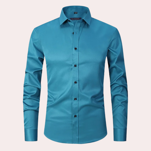 Elias | Wit Heren Overhemd Slim Fit Strijkvrij Lange Mouw 0