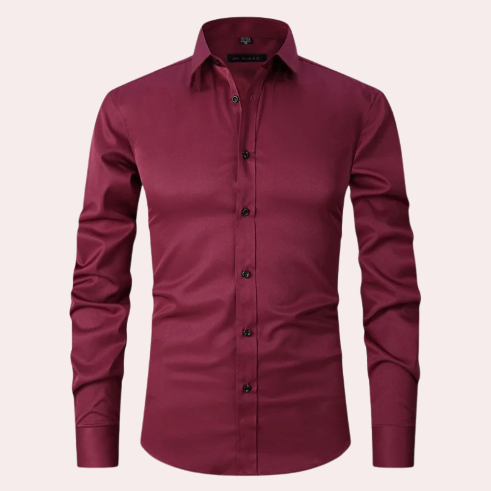 Elias | Wit Heren Overhemd Slim Fit Strijkvrij Lange Mouw 1