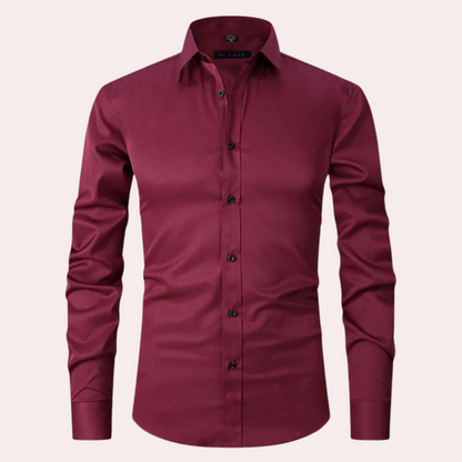 Elias | Wit Heren Overhemd Slim Fit Strijkvrij Lange Mouw 1