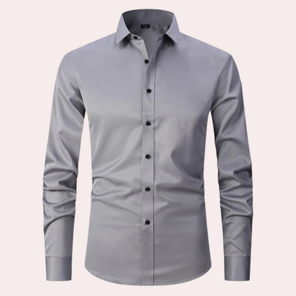 Elias | Wit Heren Overhemd Slim Fit Strijkvrij Lange Mouw 2