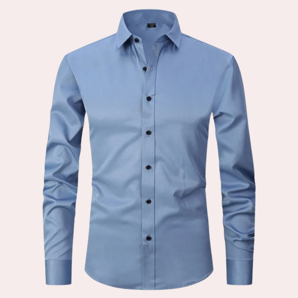 Elias | Wit Heren Overhemd Slim Fit Strijkvrij Lange Mouw 3