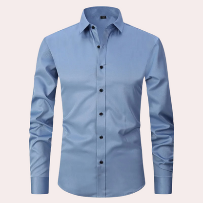 Elias | Wit Heren Overhemd Slim Fit Strijkvrij Lange Mouw 3
