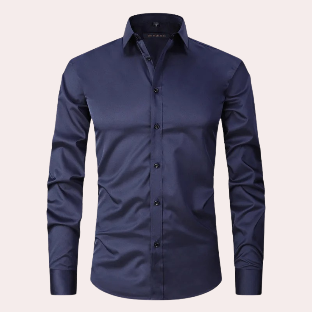 Elias | Wit Heren Overhemd Slim Fit Strijkvrij Lange Mouw 4