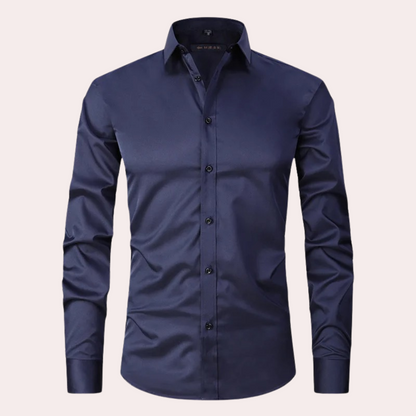 Elias | Wit Heren Overhemd Slim Fit Strijkvrij Lange Mouw 4