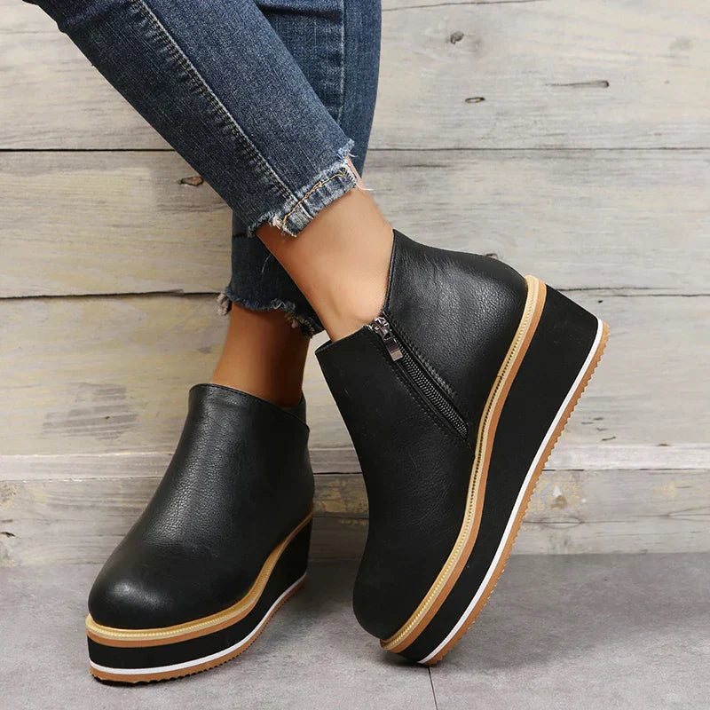 Enkelboots met Plateauzool en Ritssluiting | Dames Schoenen 4