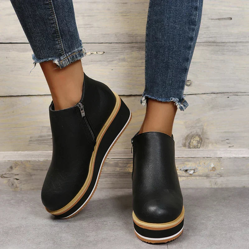 Enkelboots met Plateauzool en Ritssluiting | Dames Schoenen 6