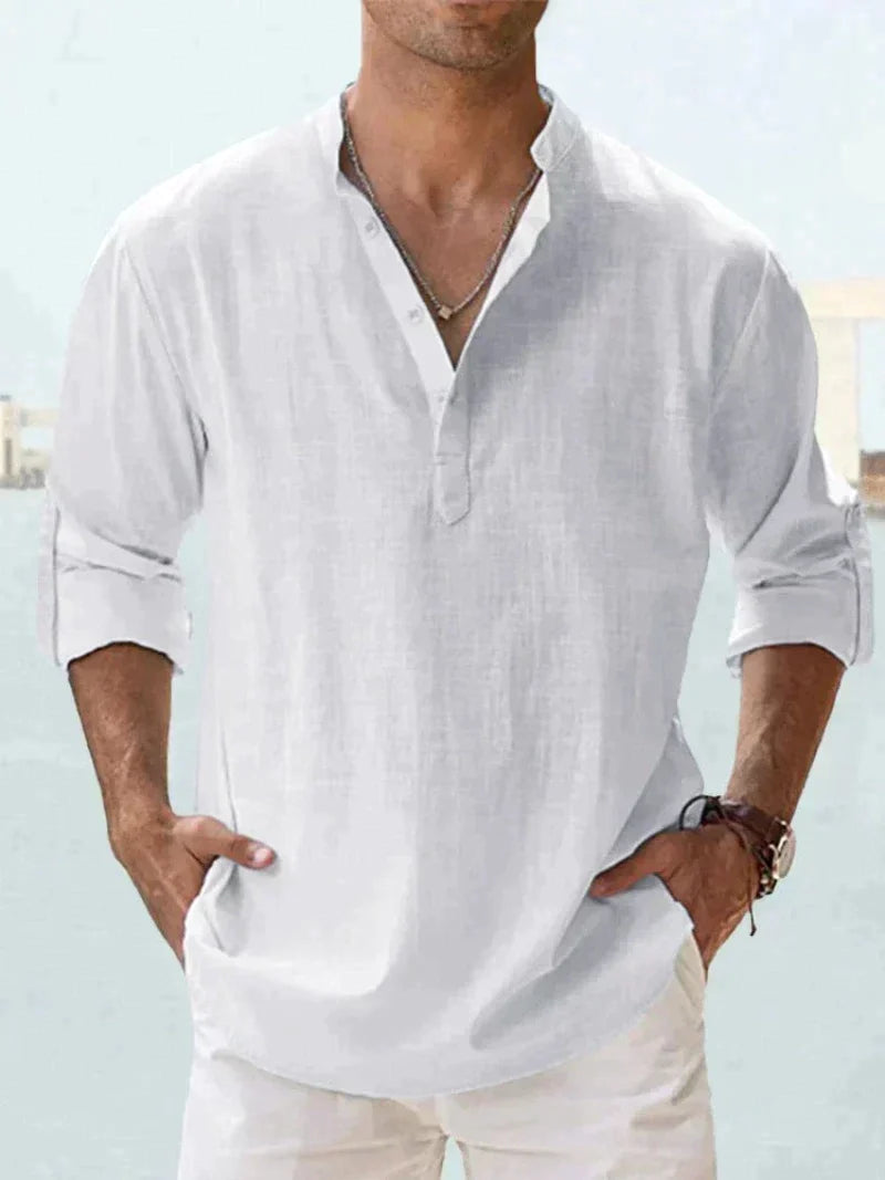 Variant image for Marine Linnen Shirt Heren | Ademend Casual Overhemd voor Strand en Zomerse Uitjes – Lichtgewicht en Comfortabel-49