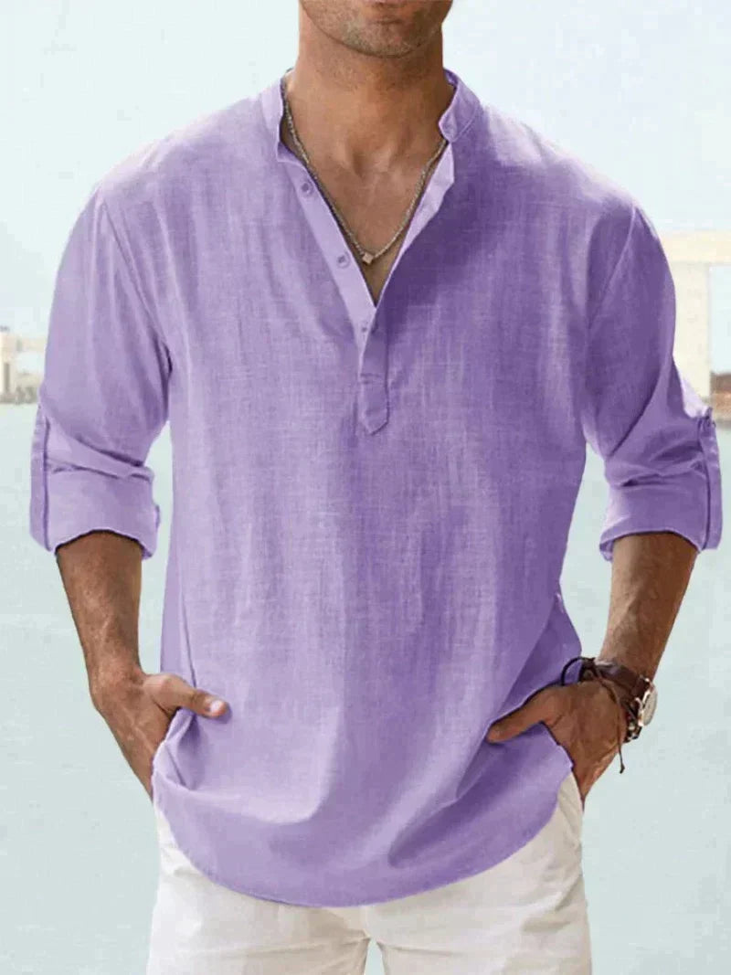 Variant image for Marine Linnen Shirt Heren | Ademend Casual Overhemd voor Strand en Zomerse Uitjes – Lichtgewicht en Comfortabel-57