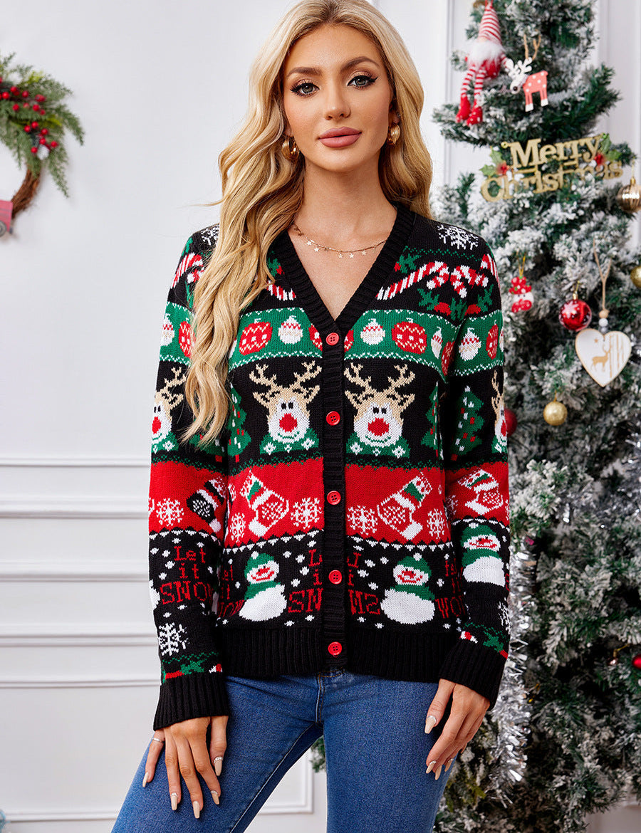 Feestelijk Gebreid Vest | Dames V-hals Cardigan 0