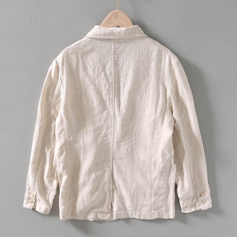 Linnen Colbert Heren | Casual Ongestructureerde Blazer van 100% Ademend Linnen - Perfect voor Lente/Zomer-3
